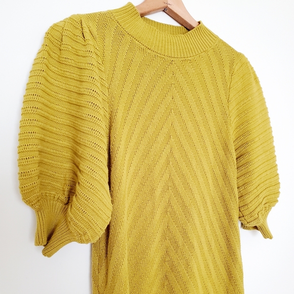 Happy Nature mustard puff-sleeve sweater d… - Picture 3 of 6